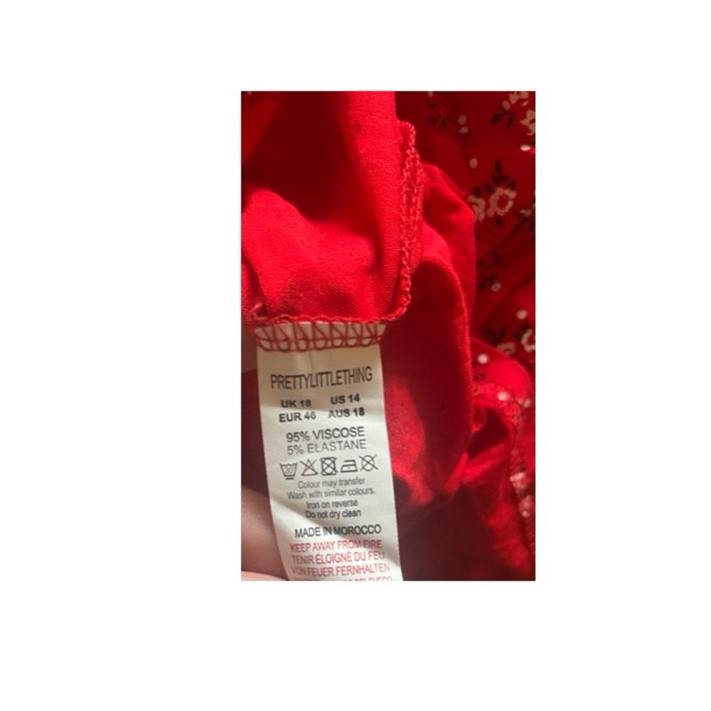 PrettyLittleThing Ditsy Floral Frill‎ Detail Shift Dress NWT - Picture 6 of 8